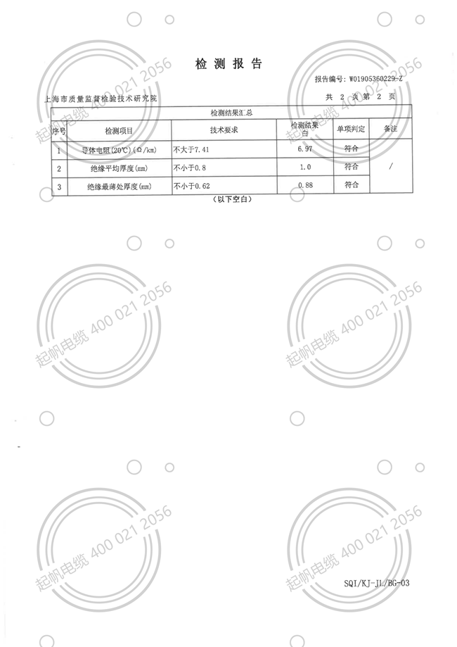 起帆WDZAN-BYJ(F)輻照電線檢測報告3